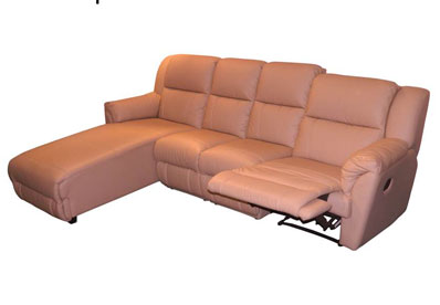 sofa recliner shaped leather